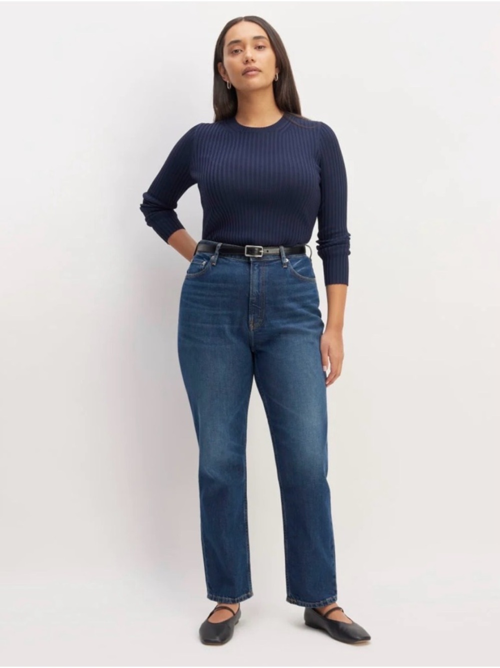 Everlane Straight-Leg Jeans in Medium Blue Wash